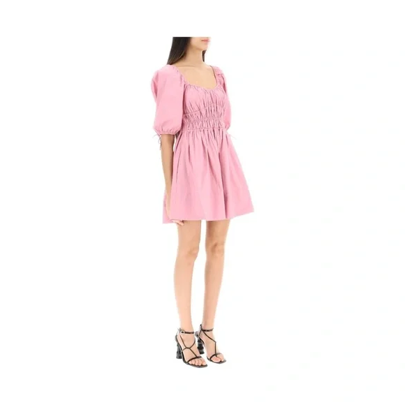 STAUD faye' Mini Cotton Dress, Size Large,$328